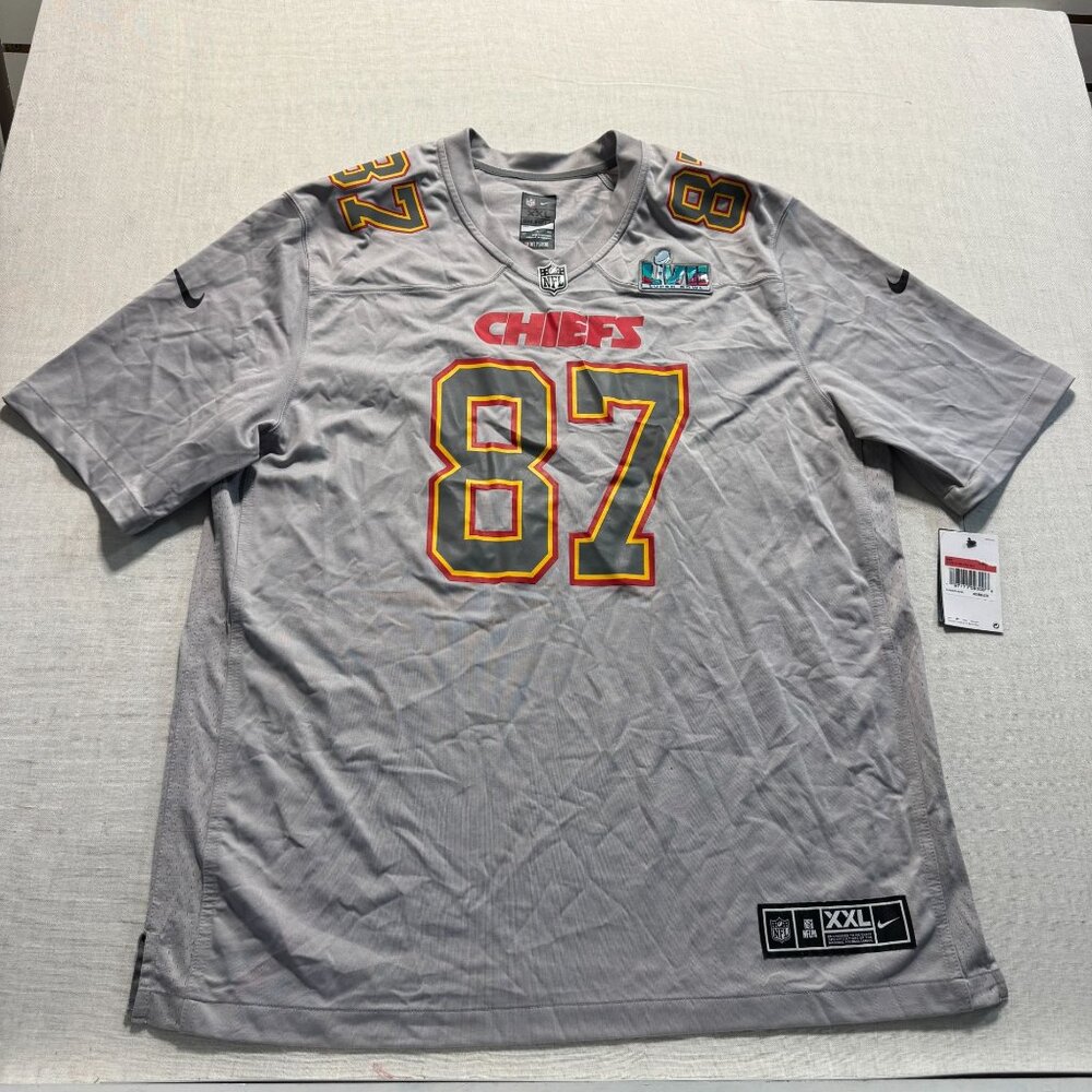 Nike Chiefs Travis Kelce #87 Super Bowl LIV Gray Jersey XXL